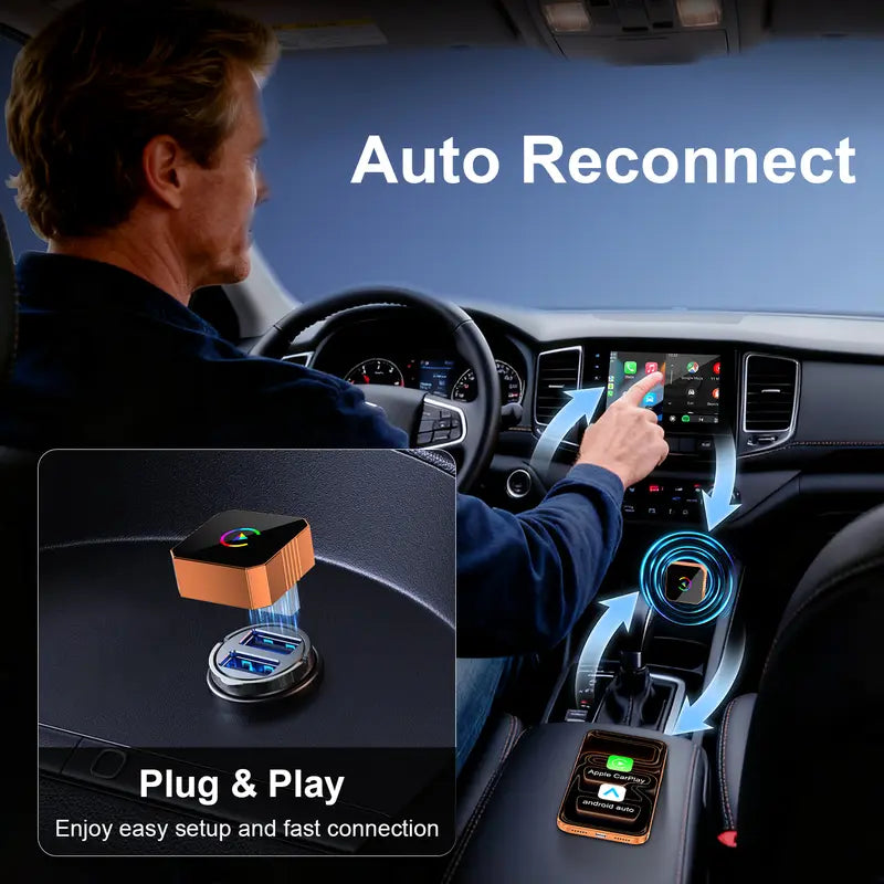 CarPlay 2026 Wireless Adapter for iPhone/Android