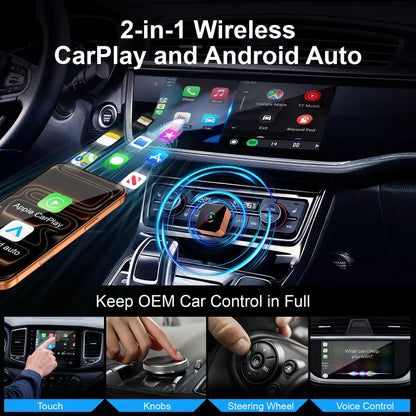 CarPlay 2026 Wireless Adapter for iPhone/Android