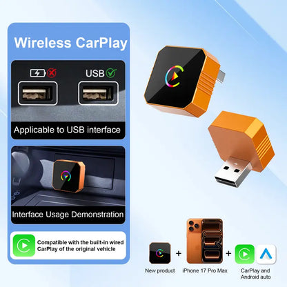 CarPlay 2026 Wireless Adapter for iPhone/Android